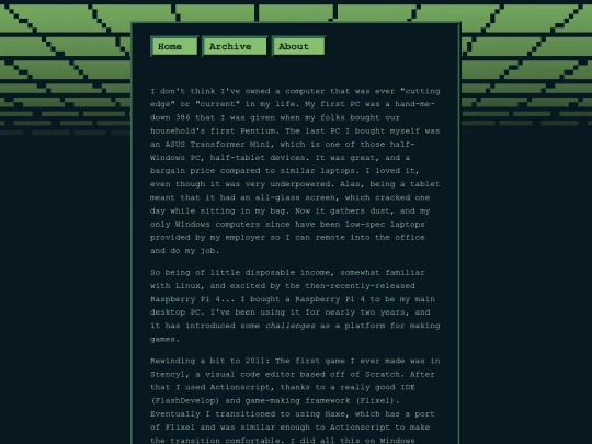 posts/2021-04-23-Making-Games-on-a-Pi screenshot