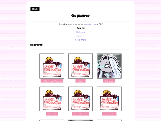 OC Directory/Species/Objeverse screenshot