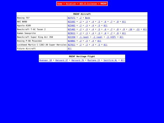 Aviation/ADSBx/RNZAF screenshot