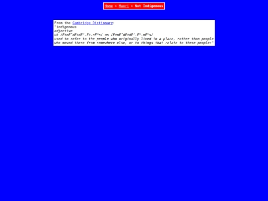 Maori/NotIndigenous/_index screenshot