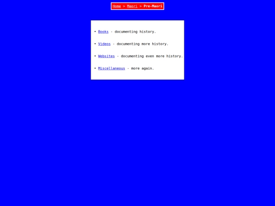 Maori/Pre-Maori/_index screenshot