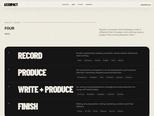 services screenshot