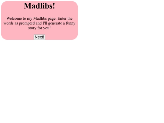 madlibs screenshot