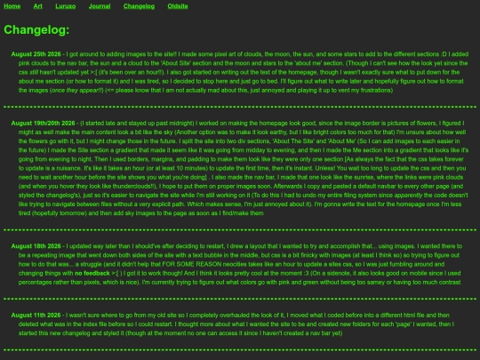 Changelog screenshot