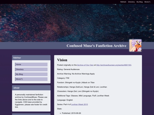 fanfiction/Vision screenshot