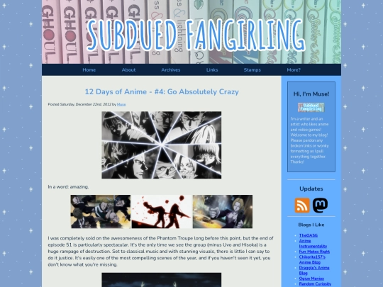posts/2012/12/22/12-days-of-anime-4-go-absolutely-crazy screenshot