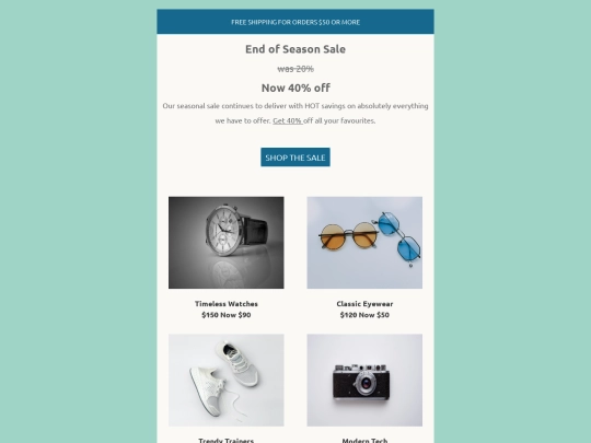 erica keys portfolio/htmlemails/promoemail2 screenshot