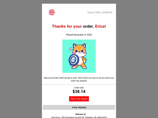 erica keys portfolio/htmlemails/transcatreceipt2 screenshot