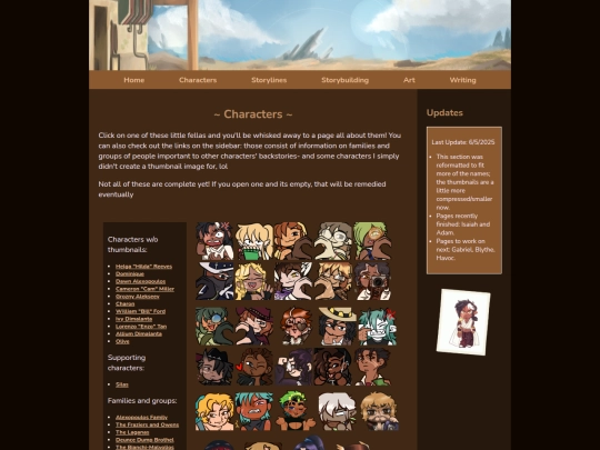 charactershome screenshot
