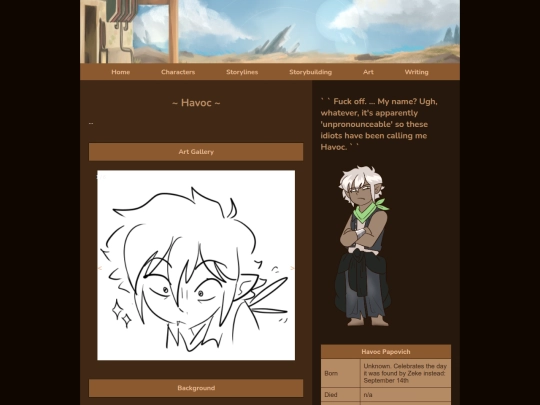 havocpage screenshot