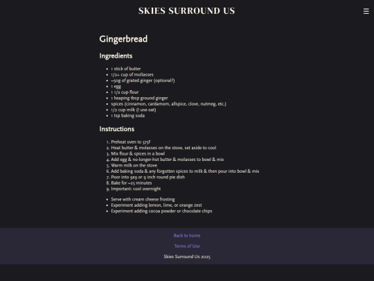 recipes/gingerbread screenshot