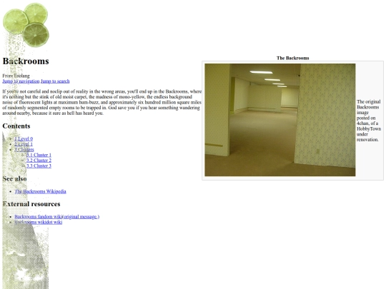wiki/Backrooms screenshot