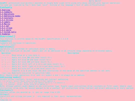 wiki/Esolang:Featured_languages screenshot
