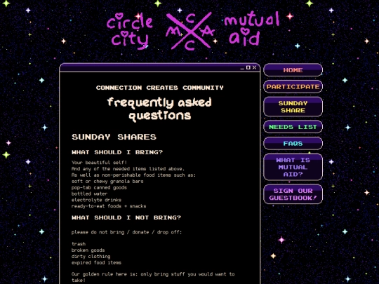 FAQs screenshot