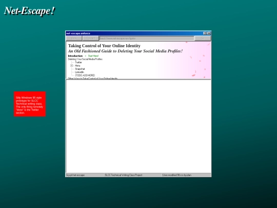 net-escape-prototype screenshot