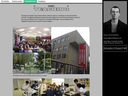 experiences/teaching screenshot