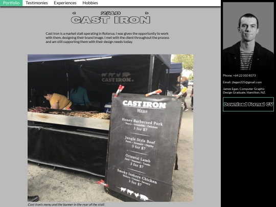 portfolio/cast iron screenshot
