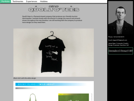 portfolio/quollotees screenshot