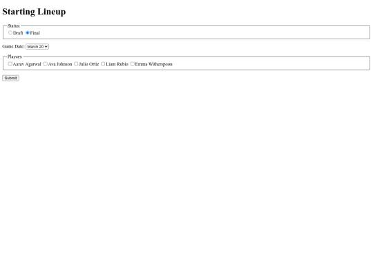 LAB_ Starting lineup (HTML) screenshot