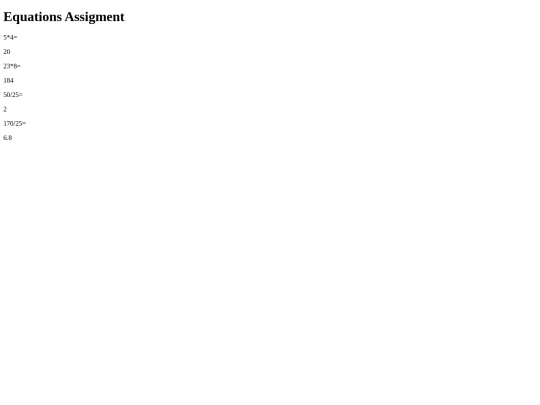 Equations screenshot