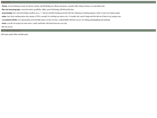 html/aboutme screenshot