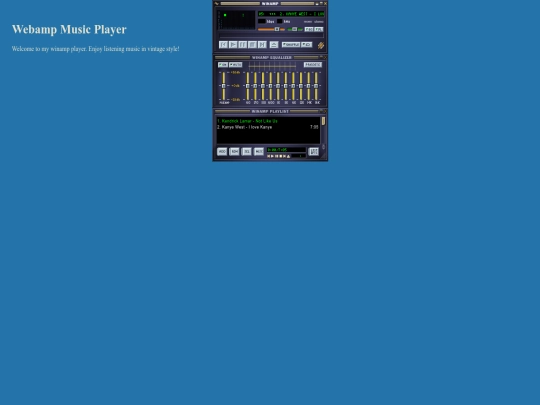 html/webamp screenshot