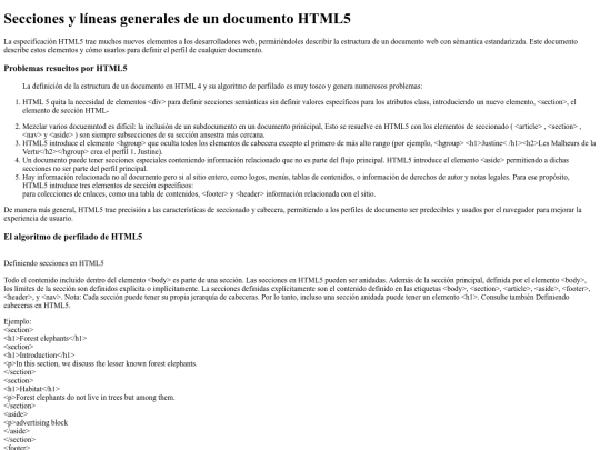 Secciones y lineas fenerales de un documento html5 13oct2016 screenshot