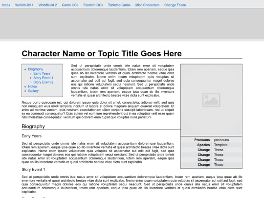 Character/charactertemplate screenshot