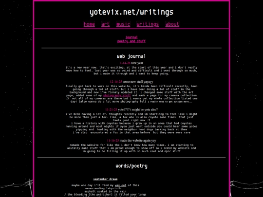 writings screenshot