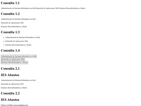 Ejercicio 2 xquery/cicloconsultas screenshot