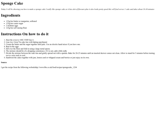 Recipe screenshot