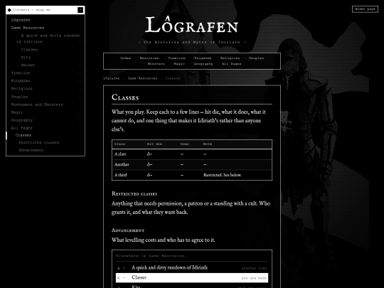 classes screenshot