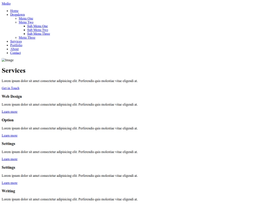 services screenshot
