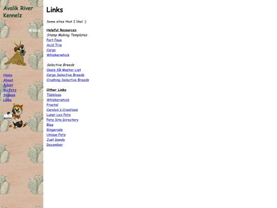 links screenshot