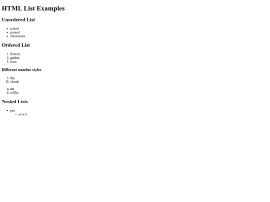 list screenshot
