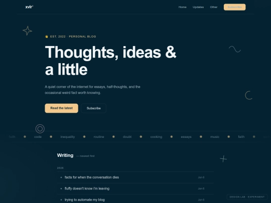 homepage-experiments screenshot