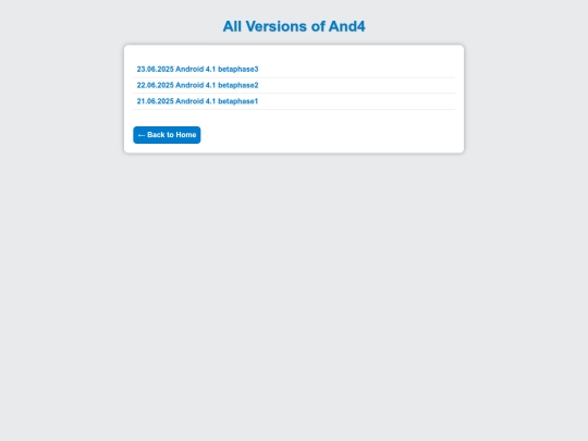 Versions screenshot