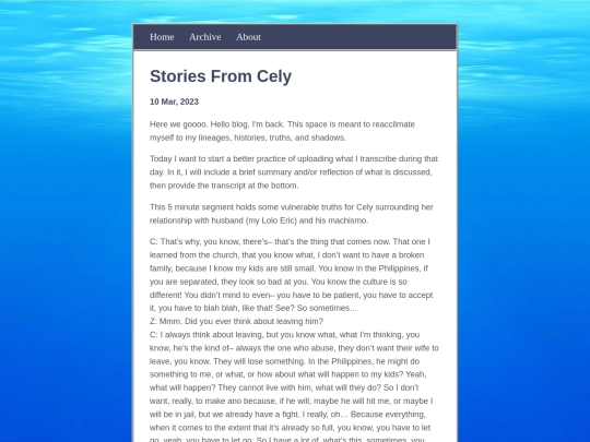posts/2023-03-10-Stories-From-Cely screenshot