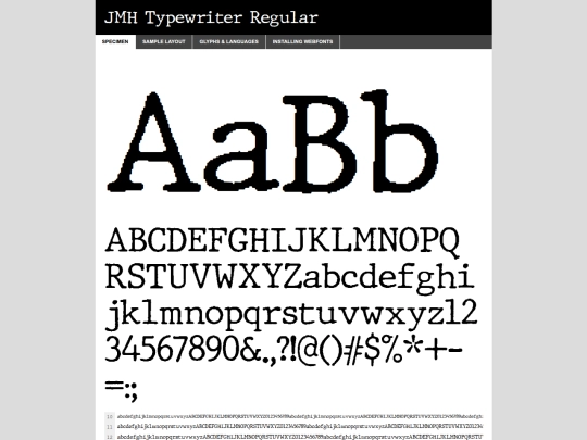 webfontkit-20260512-123334/jmh_typewriter-demo screenshot