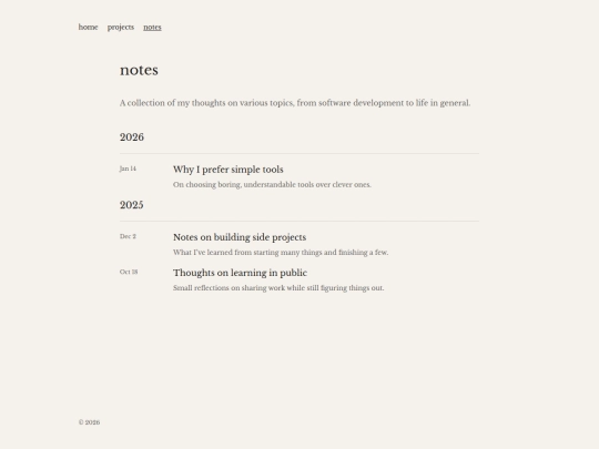notes screenshot