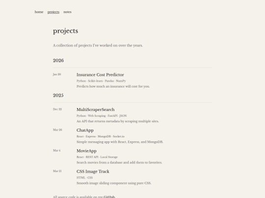 projects screenshot
