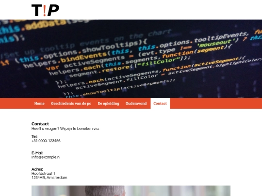 website/contact screenshot