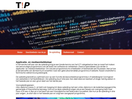 website/opleiding screenshot