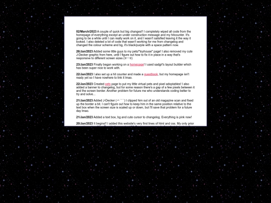 changelog screenshot