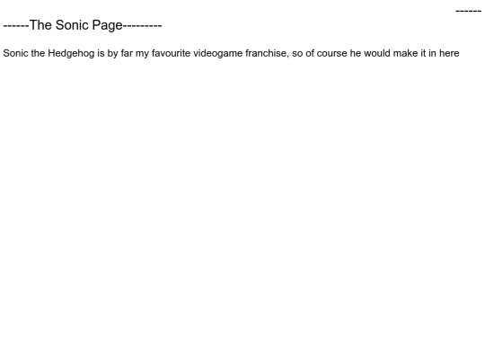 Welcome to Infobear.fld/The Sonic Page screenshot