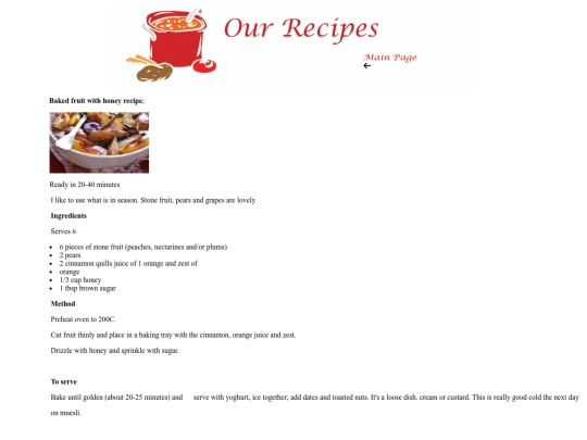 Baked Fruit with Honey screenshot