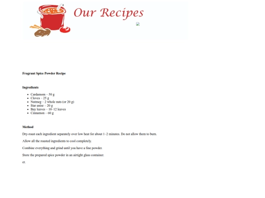 Fragerant Spice Powder screenshot