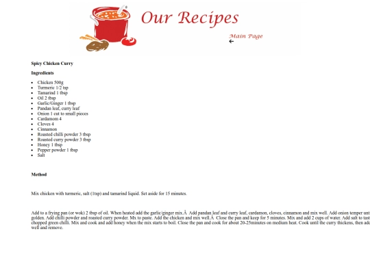 Spicy Chicken Curry screenshot