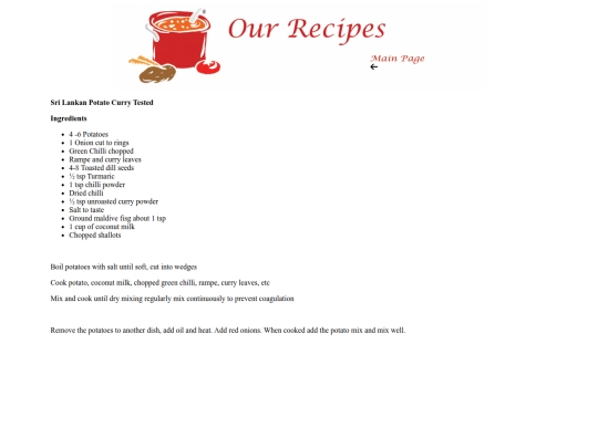 Sri Lankan Potato Curry screenshot