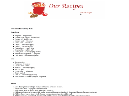 Sri Lankan Prawn Curry Pasta screenshot